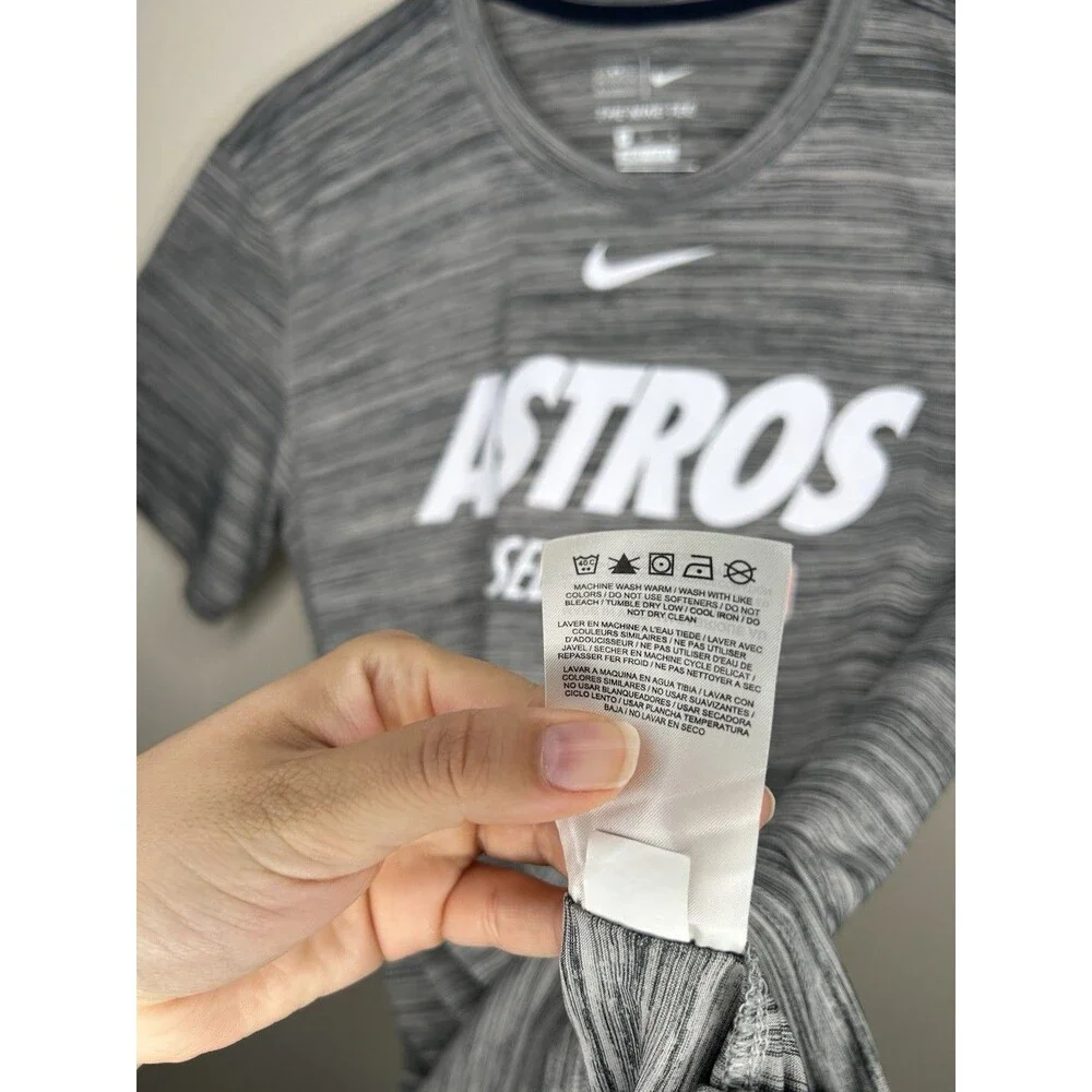 Nike Dri Fit Mens Large Heather Gray Houston Astros Authentic Practice Shirt